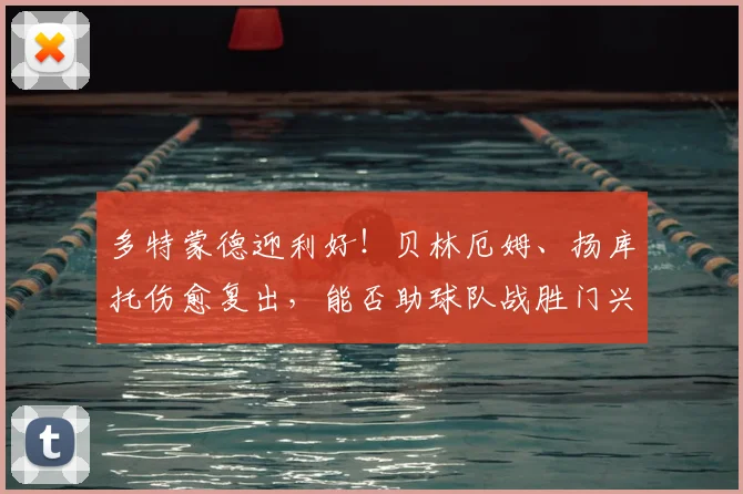 多特蒙德迎利好!贝林厄姆、扬库托伤愈复出,能否助球队战胜门兴?